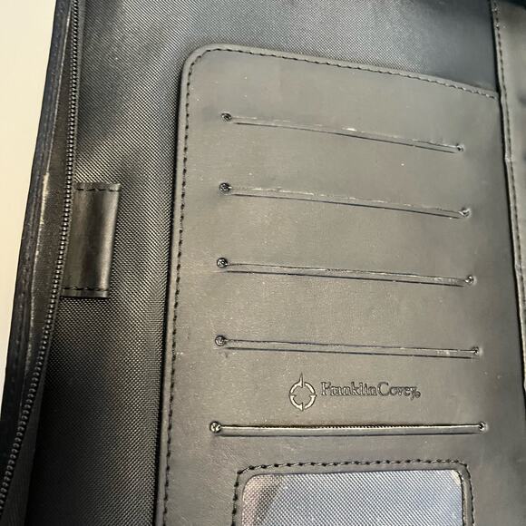 Franklin Covey Binder Full Zip Organizer Black Leather 10 x 8 - Picture 8 of 14